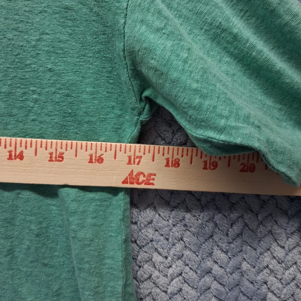 Eileen Fisher Green 100% Linen Knit Scoop Neck 3/4 Sleeve Pocket Top XS - Picture 6 of 8